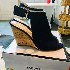 Nine West Wedge Denim Blue Size 7.5